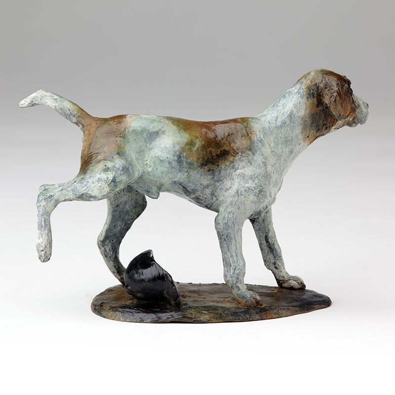 Bronze Hunting Dog Sculpture 'Patey Hat' by Belinda Sillars