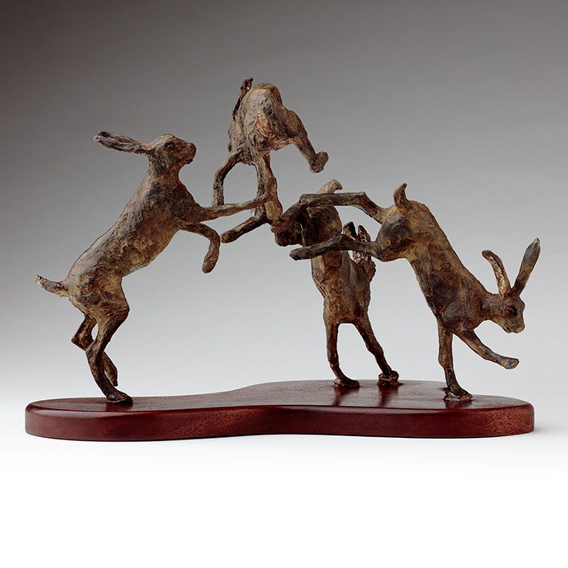 Bronze Sculpture Mad March Hares 004