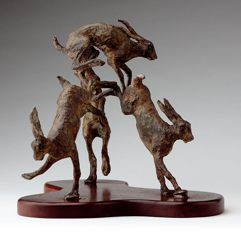 Bronze Sculpture Mad March hares 005