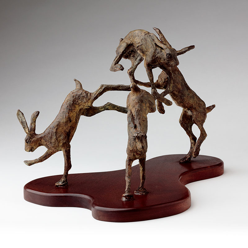 Bronze Sculpture Mad March Hares 009