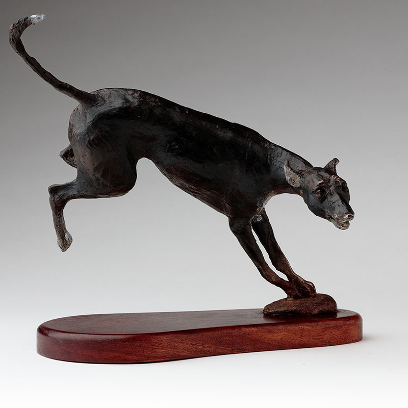 bronze sculpture running whippets