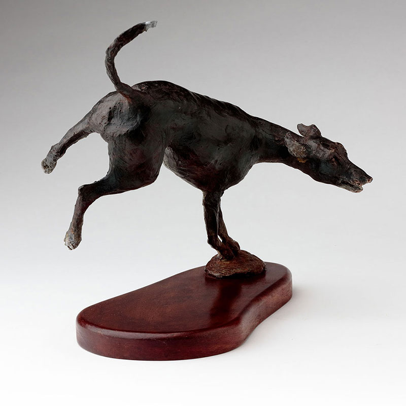 bronze sculpture running whippets