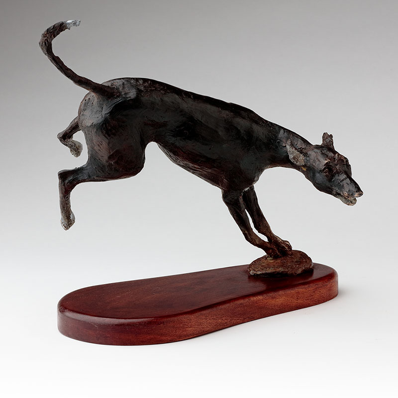 bronze sculpture running whippets