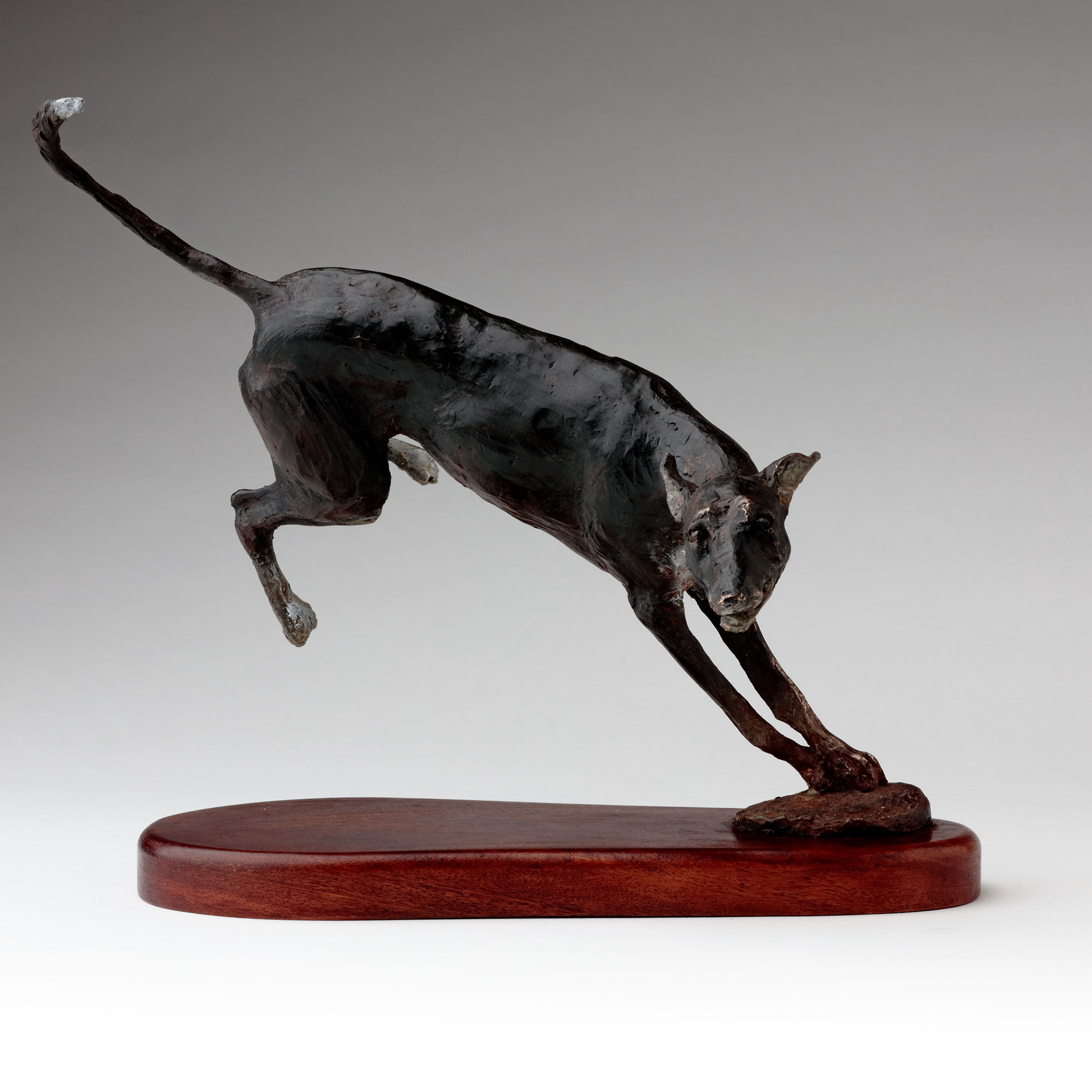 bronze sculpture running whippets 10