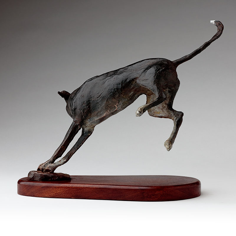 bronze sculpture running whippets